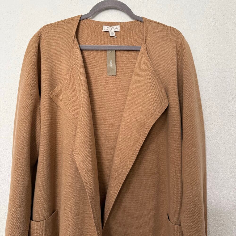 J.Crew New Women's Tan Wool Blend Knit Open Front Cardigan Size XXL - Picture 2 of 15